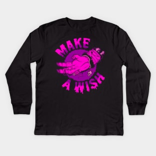 Make a Wish (purple) Kids Long Sleeve T-Shirt